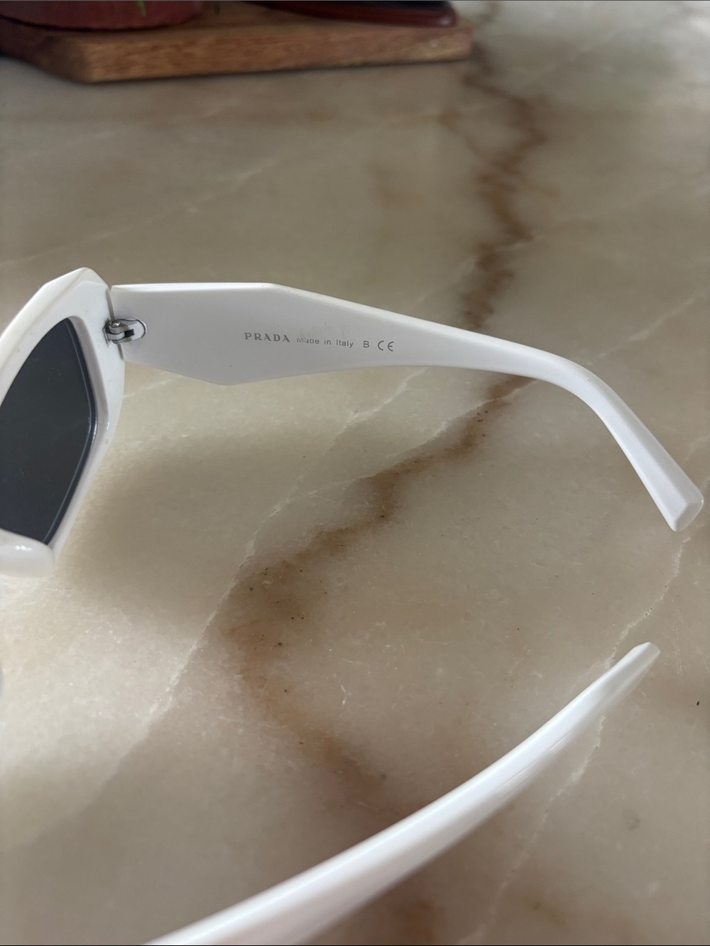 Prada Glossy White Logo Temple Sunglasses - Picture 4 of 8